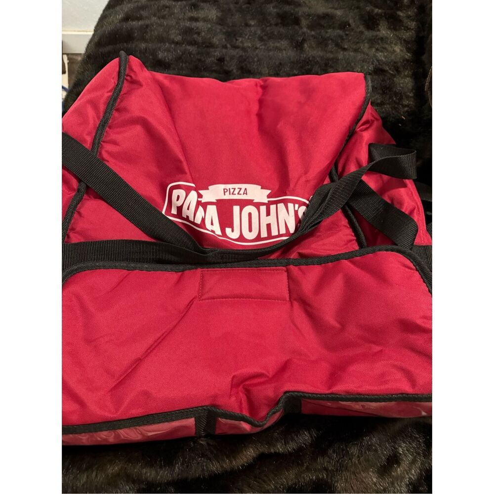 Papa Johns Pizza Insulated Hot Bag Delivery Large Red Carrying Case Tote